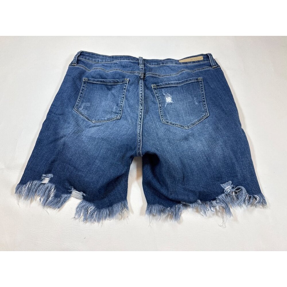 Ms. Cello 1X Distressed Denim Shorts With Frayed Hem & Pockets (HH235) - Picture 5 of 8
